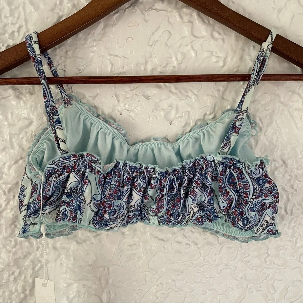 Frankies Bikinis NWT Arabelle Shine Bralette Bikini Top Large Paradiso Paisley